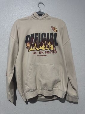 boohooMAN M Graphic Skull Butterfly Hoodie 2008 Tour Style Y2K Streetwear